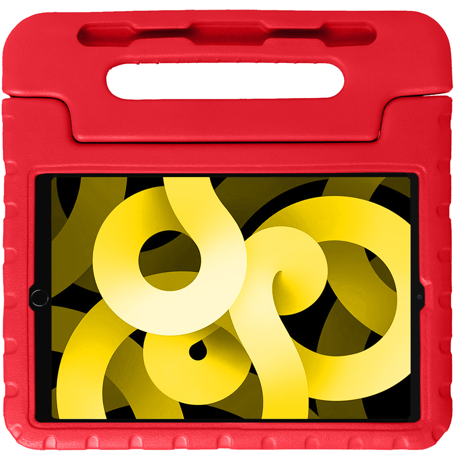 NoXx Hoesje Geschikt voor iPad Air 2022 Hoesje Kinderhoes Shockproof Hoes Kids Case Met 2x Screenprotector - Rood