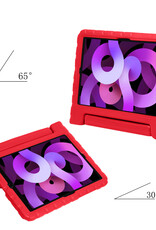 Nomfy Hoes Geschikt voor iPad Air 2022 Hoes Bumper Kindvriendelijk Kids Case Kinderhoes Met 2x Screenprotector - Hoesje Geschikt voor iPad Air 5 2022 Hoesje Shockproof Cover Hoes - Rood