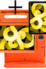 NoXx Hoesje Geschikt voor iPad Air 2022 Hoesje Kinderhoes Shockproof Hoes Kids Case Met Screenprotector - Oranje