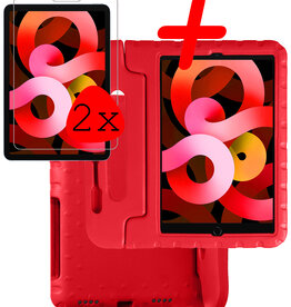 BASEY. BASEY. iPad Air 5 Kinderhoes Met 2x Screenprotector - Rood