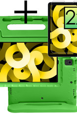 NoXx Hoesje Geschikt voor iPad Air 2022 Hoesje Kinderhoes Shockproof Hoes Kids Case Met 2x Screenprotector - Groen