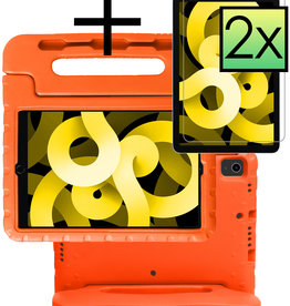 NoXx NoXx iPad Air 5 Kinderhoes Met 2x Screenprotector - Oranje