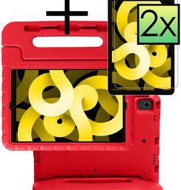 NoXx NoXx iPad Air 5 Kinderhoes Met 2x Screenprotector - Rood