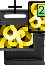 NoXx Hoesje Geschikt voor iPad Air 2022 Hoesje Kinderhoes Shockproof Hoes Kids Case Met 2x Screenprotector - Zwart