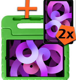 Nomfy Nomfy iPad Air 5 Kinderhoes Met 2x Screenprotector - Groen