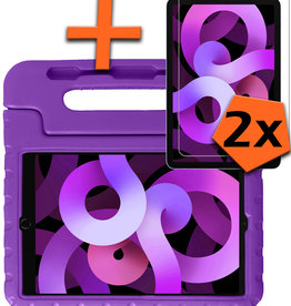 Nomfy Nomfy iPad Air 5 Kinderhoes Met 2x Screenprotector - Paars