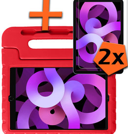 Nomfy Nomfy iPad Air 5 Kinderhoes Met 2x Screenprotector - Rood