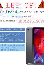 BASEY. Hoesje Geschikt voor Lenovo Tab P11 Hoes Case Tablet Hoesje Tri-fold Met Screenprotector - Hoes Geschikt voor Lenovo Tab P11 Hoesje Hard Cover Bookcase Hoes - Donkergroen