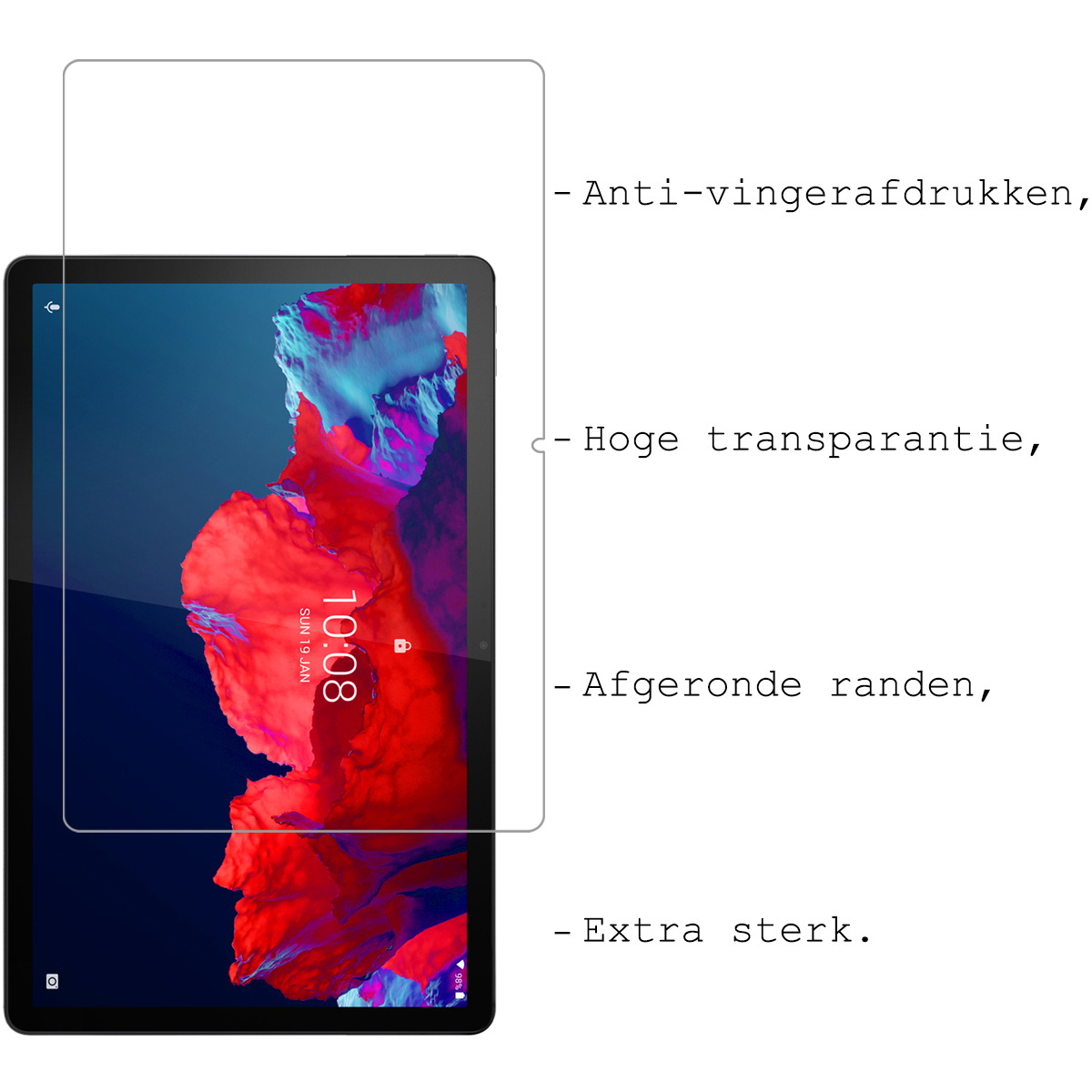 BASEY. Hoesje Geschikt voor Lenovo Tab P11 Hoes Case Tablet Hoesje Tri-fold Met Screenprotector - Hoes Geschikt voor Lenovo Tab P11 Hoesje Hard Cover Bookcase Hoes - Paars