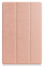 BASEY. Hoesje Geschikt voor Lenovo Tab P11 Hoes Case Tablet Hoesje Tri-fold Met Screenprotector - Hoes Geschikt voor Lenovo Tab P11 Hoesje Hard Cover Bookcase Hoes - Rosé goud