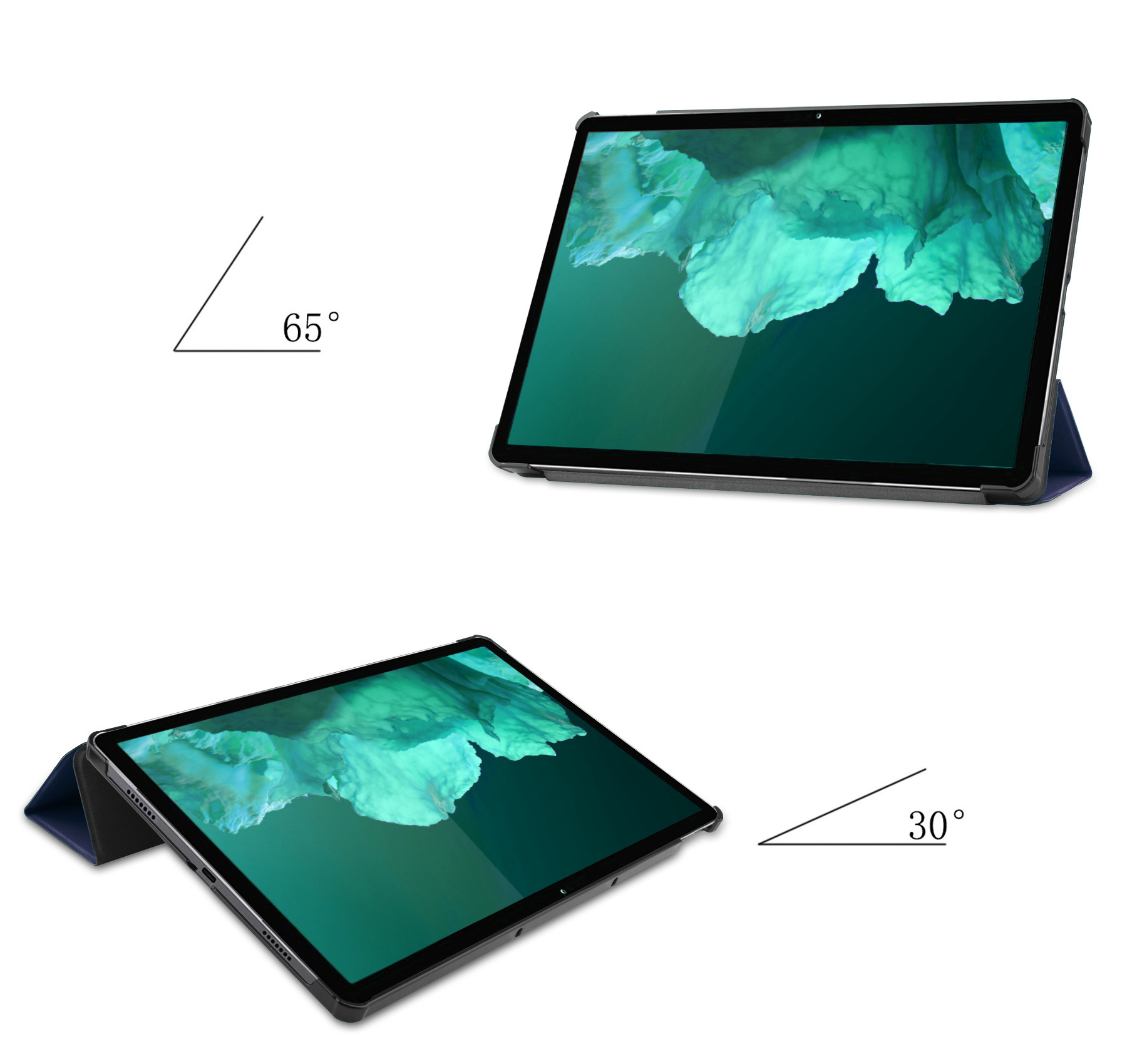 NoXx Hoesje Geschikt voor Lenovo Tab P11 Hoesje Case Hard Cover Hoes Book Case Met Screenprotector - Donkerblauw