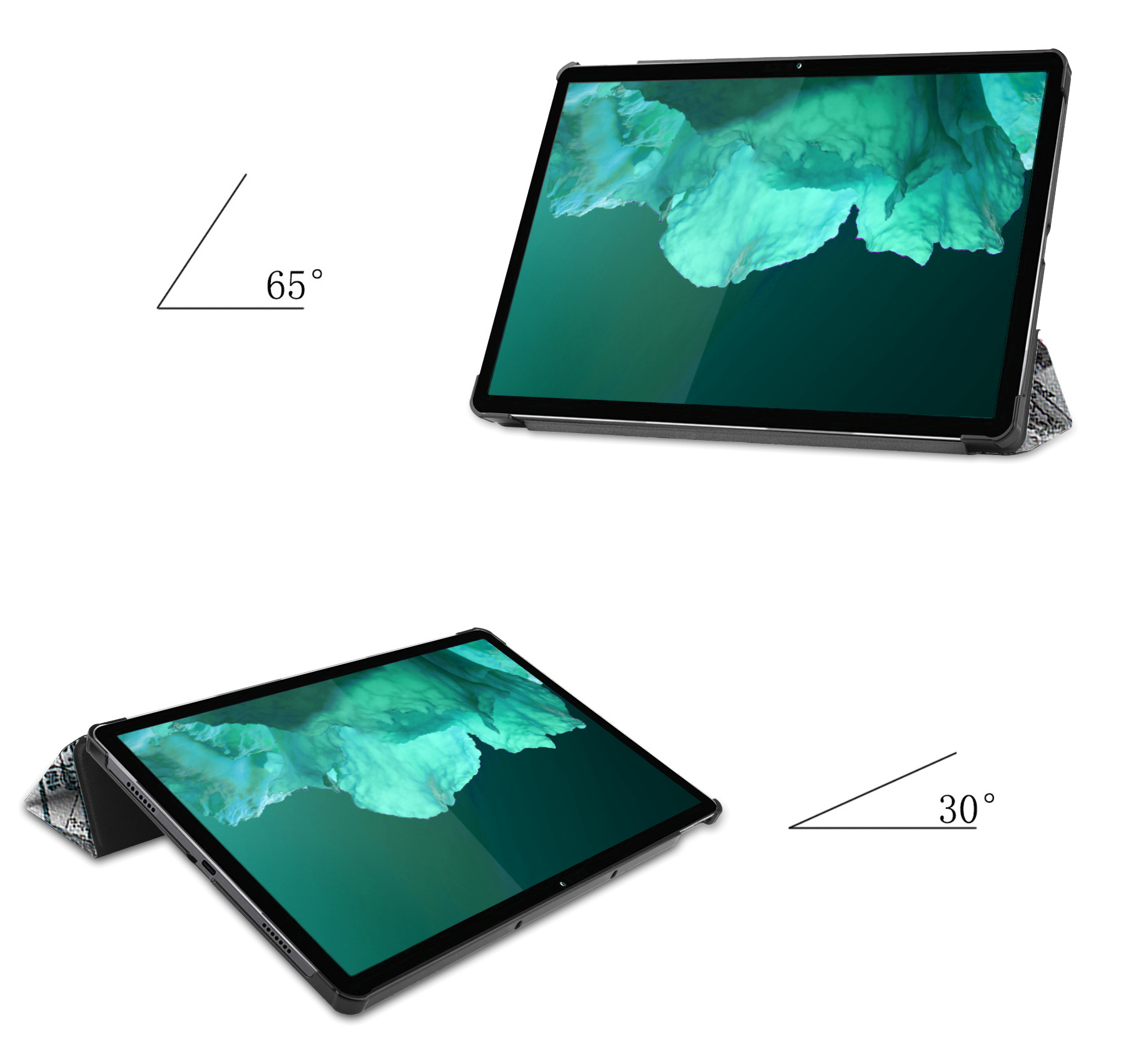 NoXx Hoesje Geschikt voor Lenovo Tab P11 Hoesje Case Hard Cover Hoes Book Case Met Screenprotector - Eiffeltoren