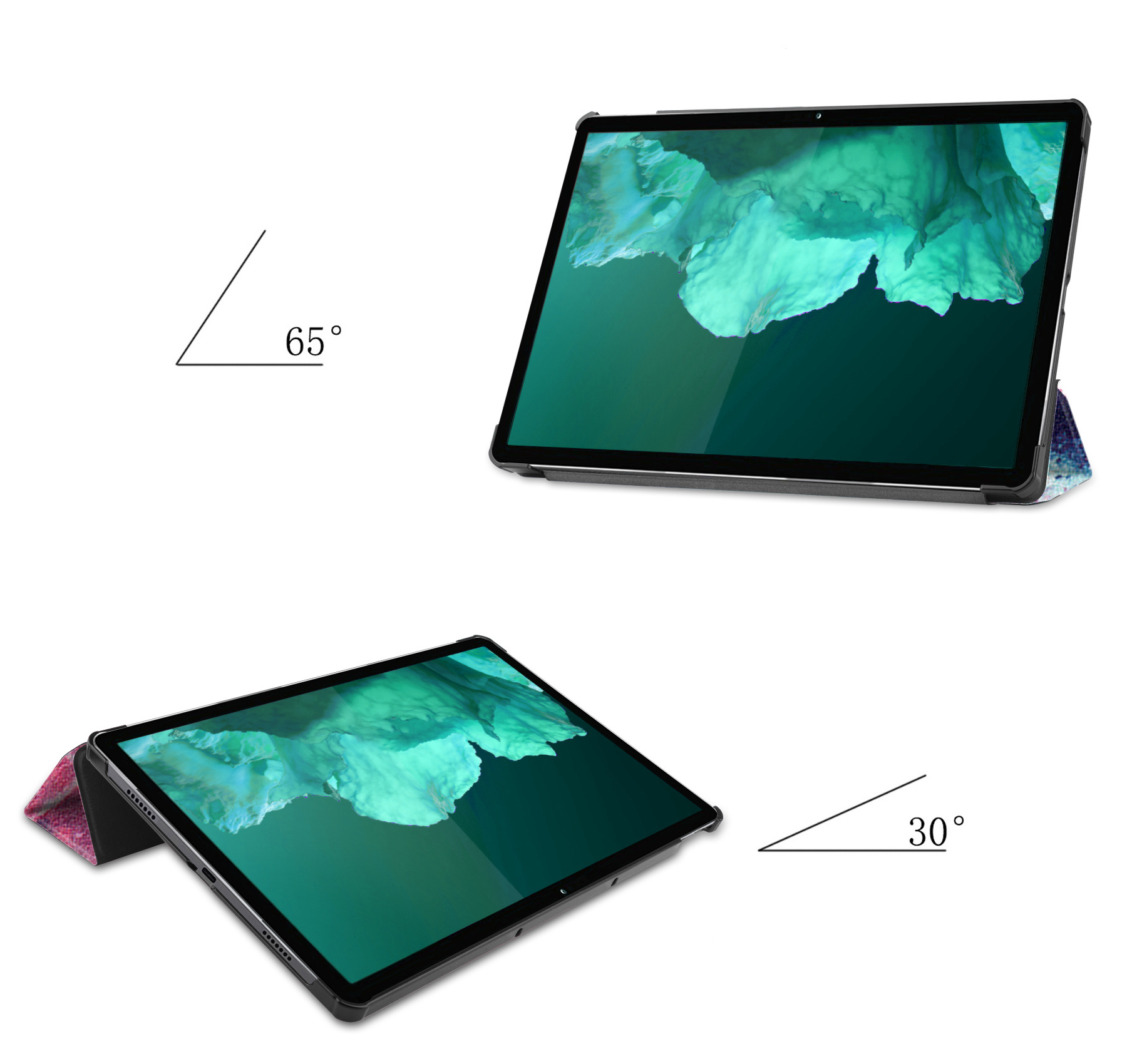 NoXx Hoesje Geschikt voor Lenovo Tab P11 Hoesje Case Hard Cover Hoes Book Case Met Screenprotector - Galaxy