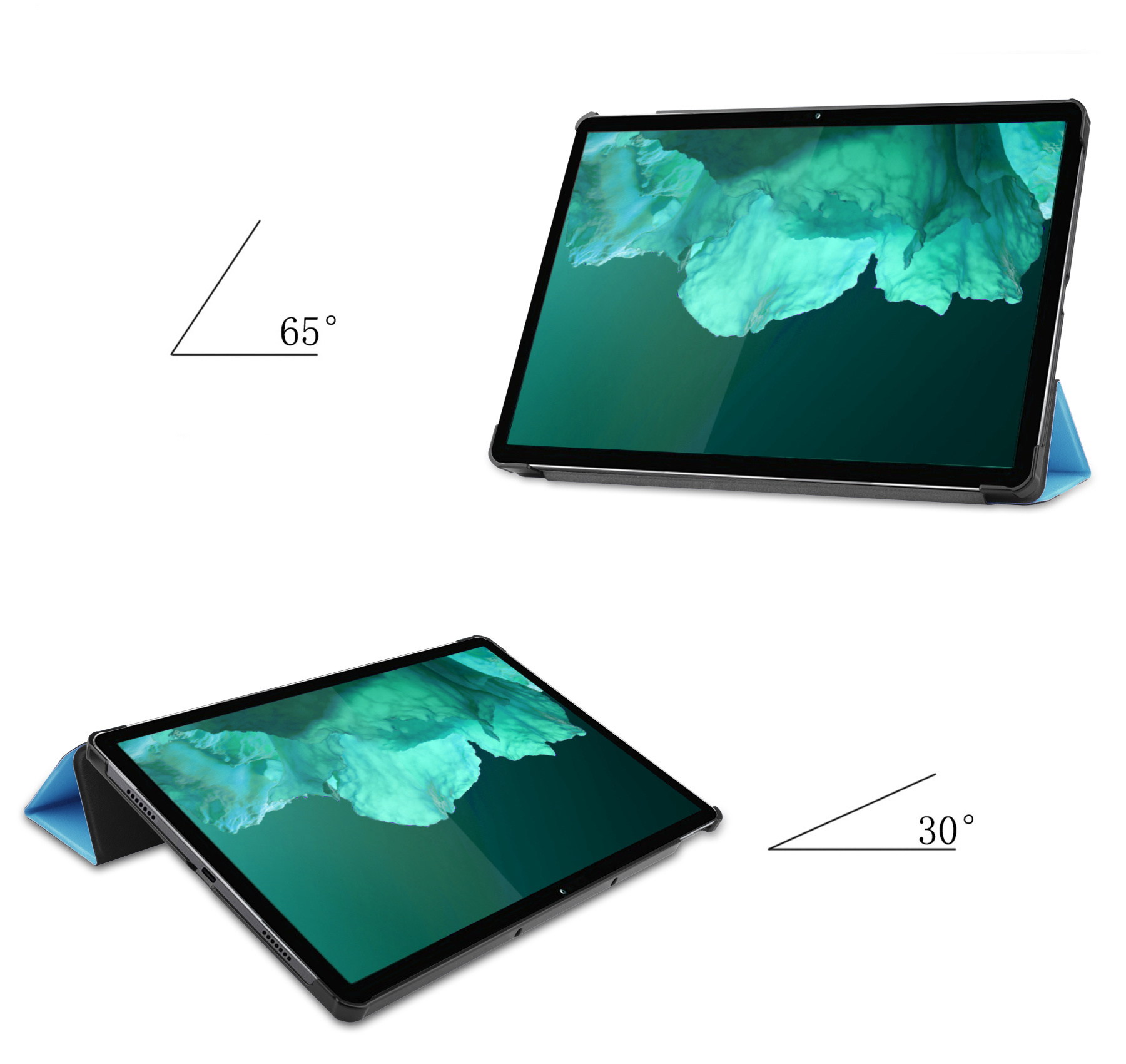 NoXx Hoesje Geschikt voor Lenovo Tab P11 Hoesje Case Hard Cover Hoes Book Case Met Screenprotector - Lichtblauw