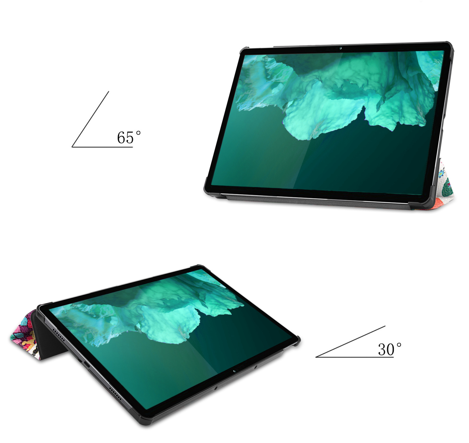 NoXx Hoesje Geschikt voor Lenovo Tab P11 Hoesje Case Hard Cover Hoes Book Case Met Screenprotector - Vlinders