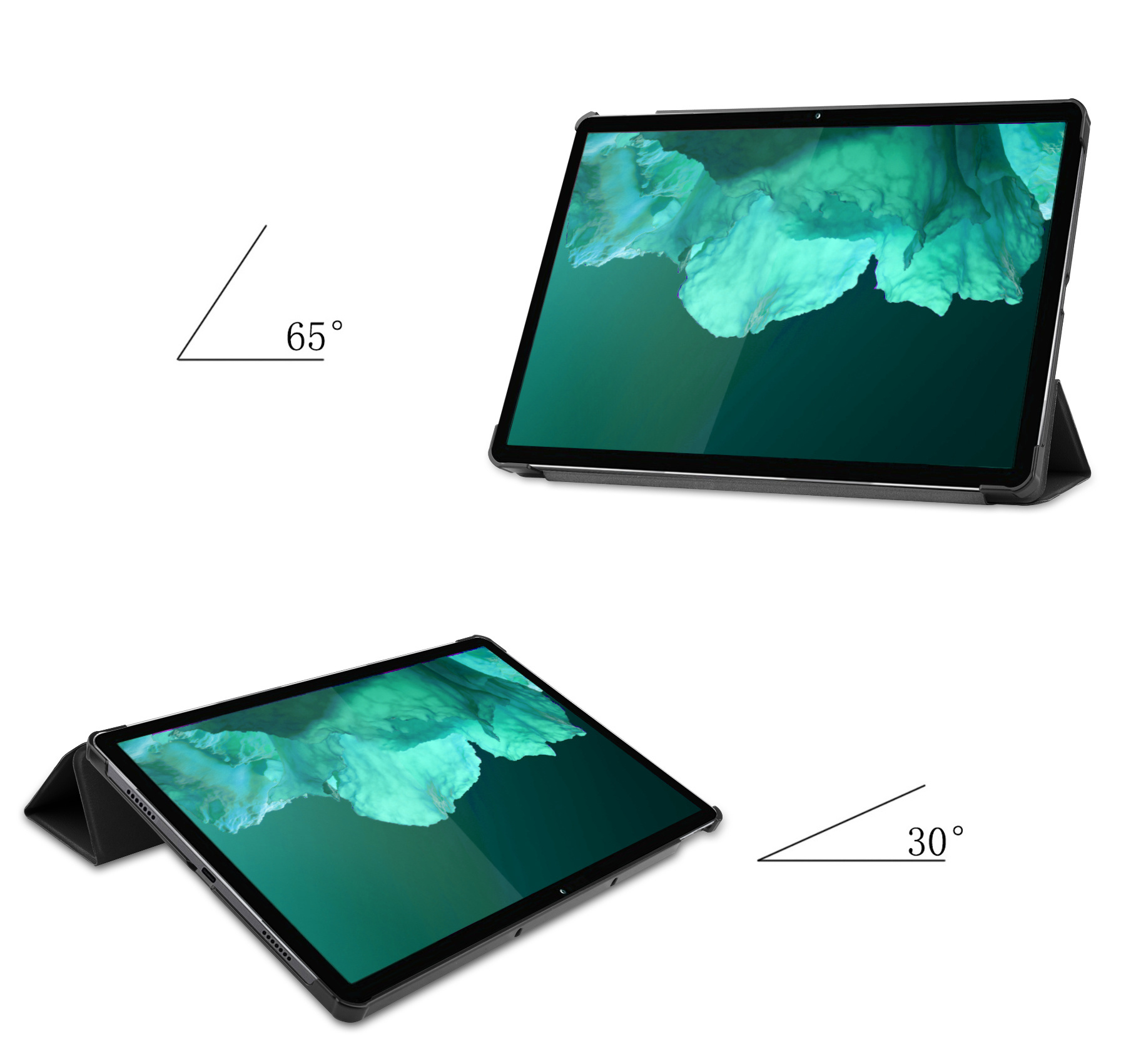 NoXx Hoesje Geschikt voor Lenovo Tab P11 Hoesje Case Hard Cover Hoes Book Case Met Screenprotector - Zwart