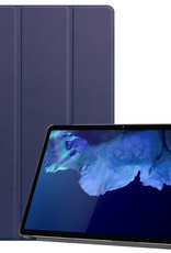 Nomfy Hoes Geschikt voor Lenovo Tab P11 Hoes Tri-fold Tablet Hoesje Case Met Screenprotector - Hoesje Geschikt voor Lenovo Tab P11 Hoesje Hardcover Bookcase - Donkerblauw