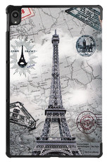 Nomfy Hoes Geschikt voor Lenovo Tab P11 Hoes Tri-fold Tablet Hoesje Case Met Screenprotector - Hoesje Geschikt voor Lenovo Tab P11 Hoesje Hardcover Bookcase - Eiffeltoren