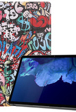 Nomfy Hoes Geschikt voor Lenovo Tab P11 Hoes Tri-fold Tablet Hoesje Case Met Screenprotector - Hoesje Geschikt voor Lenovo Tab P11 Hoesje Hardcover Bookcase - Graffity