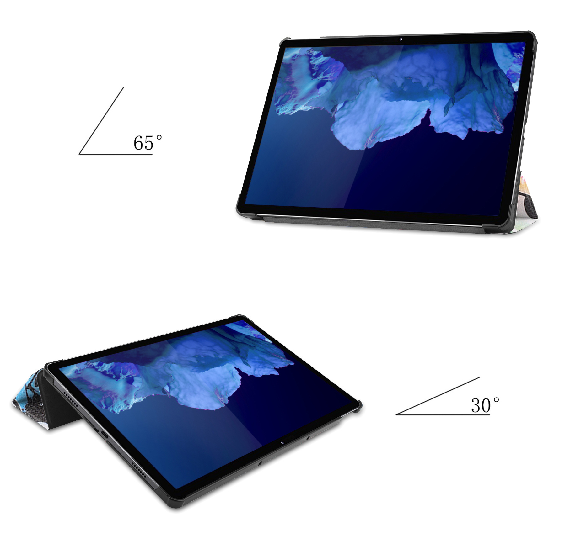 Nomfy Hoes Geschikt voor Lenovo Tab P11 Hoes Tri-fold Tablet Hoesje Case Met Screenprotector - Hoesje Geschikt voor Lenovo Tab P11 Hoesje Hardcover Bookcase - Graffity