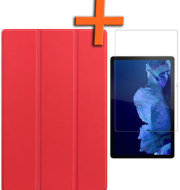 Nomfy Nomfy Lenovo Tab P11 Hoes Met Screenprotector - Rood