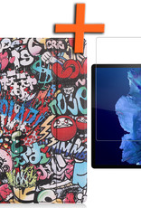 Nomfy Hoes Geschikt voor Lenovo Tab P11 Hoes Tri-fold Tablet Hoesje Case Met Screenprotector - Hoesje Geschikt voor Lenovo Tab P11 Hoesje Hardcover Bookcase - Graffity
