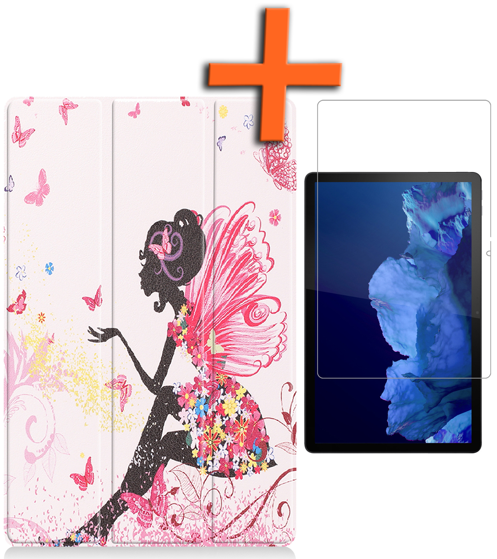 Nomfy Hoes Geschikt voor Lenovo Tab P11 Hoes Tri-fold Tablet Hoesje Case Met Screenprotector - Hoesje Geschikt voor Lenovo Tab P11 Hoesje Hardcover Bookcase - Elfje