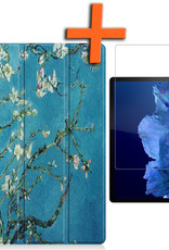 Nomfy Hoes Geschikt voor Lenovo Tab P11 Hoes Tri-fold Tablet Hoesje Case Met Screenprotector - Hoesje Geschikt voor Lenovo Tab P11 Hoesje Hardcover Bookcase - Bloesem