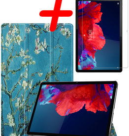 BASEY. BASEY. Lenovo Tab P11 Hoes Met Screenprotector - Witte Bloesem