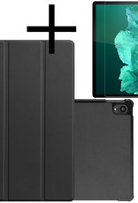 NoXx Hoesje Geschikt voor Lenovo Tab P11 Hoesje Case Hard Cover Hoes Book Case Met Screenprotector - Zwart