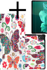 NoXx Hoesje Geschikt voor Lenovo Tab P11 Hoesje Case Hard Cover Hoes Book Case Met Screenprotector - Vlinders