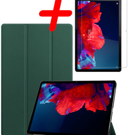 BASEY. BASEY. Lenovo Tab P11 Hoes Met Screenprotector - Donkergroen