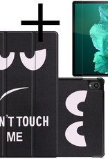NoXx Hoesje Geschikt voor Lenovo Tab P11 Hoesje Case Hard Cover Hoes Book Case Met Screenprotector - Don't Touch Me