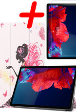 BASEY. Hoesje Geschikt voor Lenovo Tab P11 Hoes Case Tablet Hoesje Tri-fold Met Screenprotector - Hoes Geschikt voor Lenovo Tab P11 Hoesje Hard Cover Bookcase Hoes - Elfje