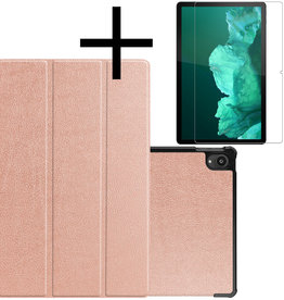 NoXx NoXx Lenovo Tab P11 Hoes Met Screenprotector - Rose Goud