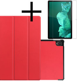 NoXx NoXx Lenovo Tab P11 Hoes Met Screenprotector - Rood