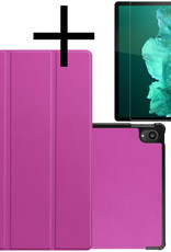 NoXx Hoesje Geschikt voor Lenovo Tab P11 Hoesje Case Hard Cover Hoes Book Case Met Screenprotector - Paars