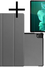 NoXx Hoesje Geschikt voor Lenovo Tab P11 Hoesje Case Hard Cover Hoes Book Case Met Screenprotector - Grijs