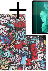 NoXx Hoesje Geschikt voor Lenovo Tab P11 Hoesje Case Hard Cover Hoes Book Case Met Screenprotector - Graffity