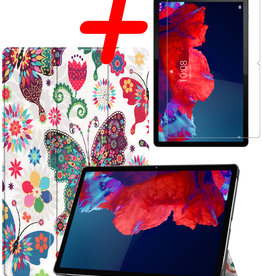 BASEY. BASEY. Lenovo Tab P11 Hoes Met Screenprotector - Vlinders