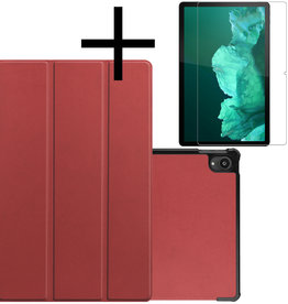 NoXx NoXx Lenovo Tab P11 Hoes Met Screenprotector - Donkerrood