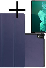 NoXx Hoesje Geschikt voor Lenovo Tab P11 Hoesje Case Hard Cover Hoes Book Case Met Screenprotector - Donkerblauw