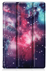 BASEY. Hoesje Geschikt voor Lenovo Tab M10 FHD Plus 2nd Gen Hoes Case Tablet Hoesje Tri-fold Met Screenprotector - Hoes Geschikt voor Lenovo Tab M10 FHD Plus (2e Gen) Hoesje Hard Cover Bookcase Hoes - Galaxy