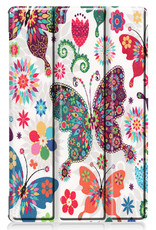 BASEY. Hoesje Geschikt voor Lenovo Tab M10 FHD Plus 2nd Gen Hoes Case Tablet Hoesje Tri-fold Met Screenprotector - Hoes Geschikt voor Lenovo Tab M10 FHD Plus (2e Gen) Hoesje Hard Cover Bookcase Hoes - Vlinders