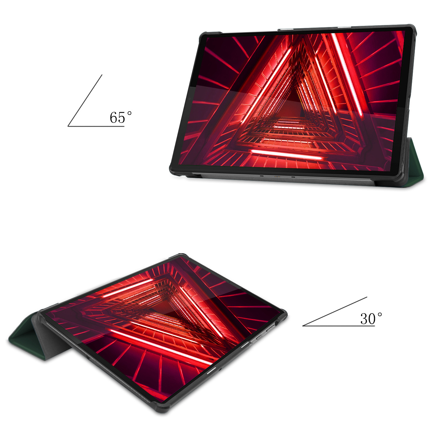 NoXx Hoesje Geschikt voor Lenovo Tab M10 FHD Plus 2nd Gen Hoesje Case Hard Cover Hoes Book Case Met Screenprotector - Donkergroen