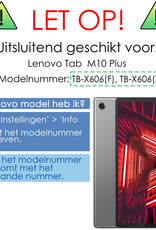 NoXx Lenovo Tab M10 FHD Plus Hoesje Case Hard Cover Hoes Book Case + Screenprotector - Grijs