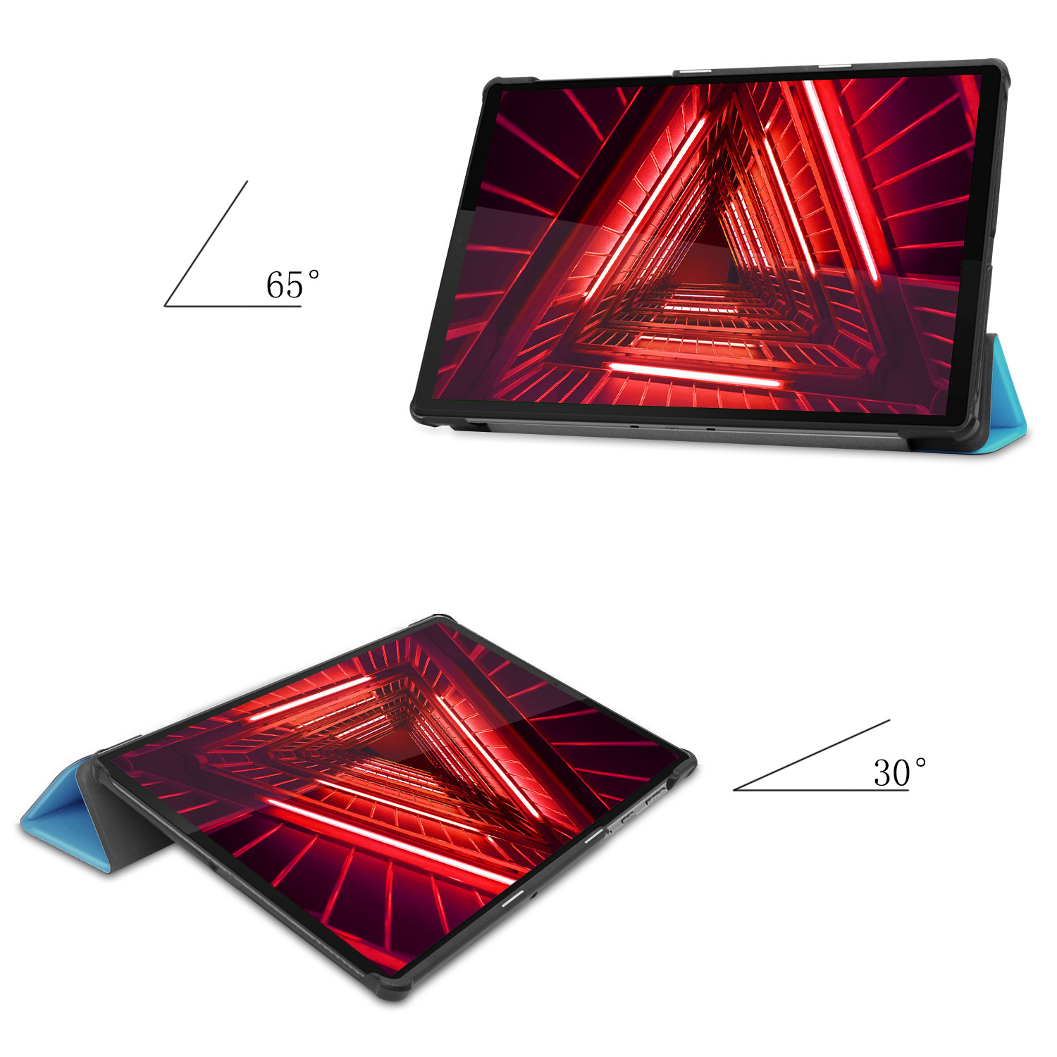 NoXx Hoesje Geschikt voor Lenovo Tab M10 FHD Plus 2nd Gen Hoesje Case Hard Cover Hoes Book Case Met Screenprotector - Lichtblauw