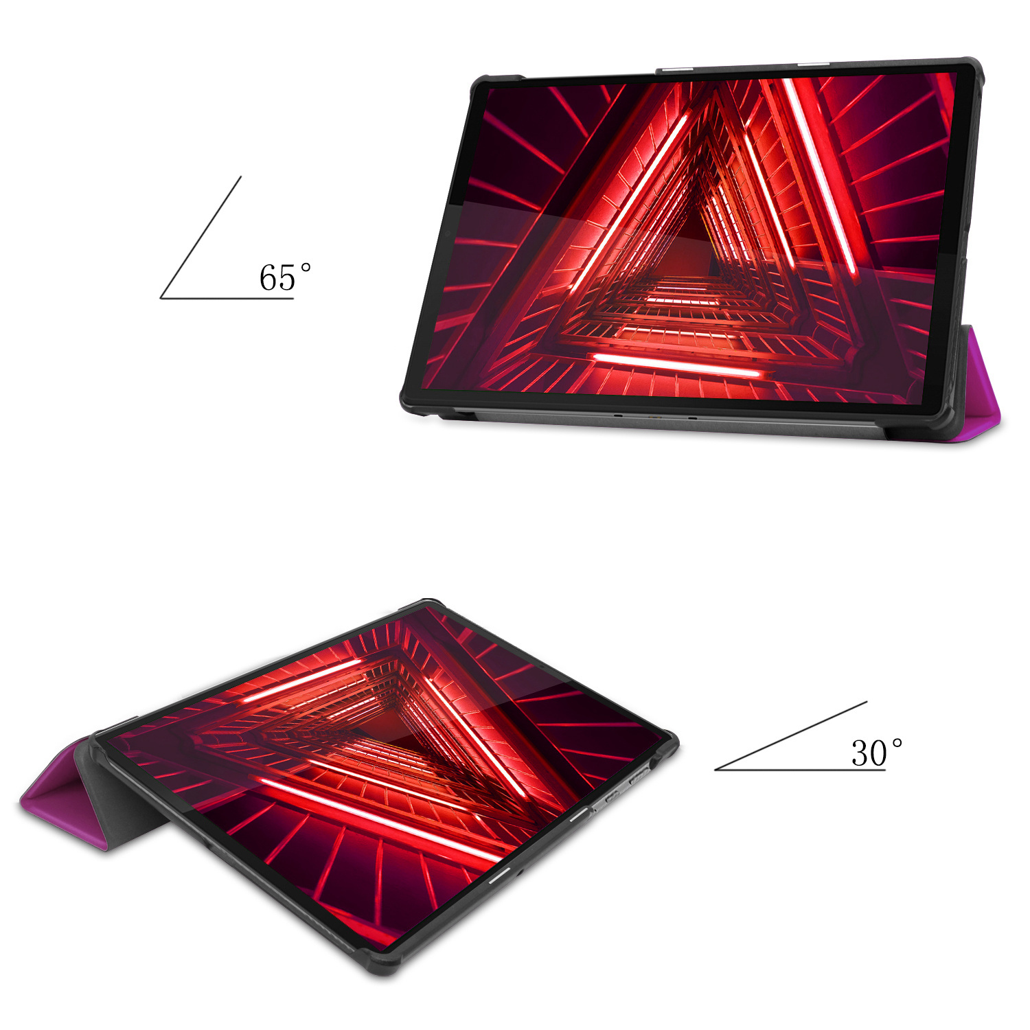 NoXx Hoesje Geschikt voor Lenovo Tab M10 FHD Plus 2nd Gen Hoesje Case Hard Cover Hoes Book Case Met Screenprotector - Paars