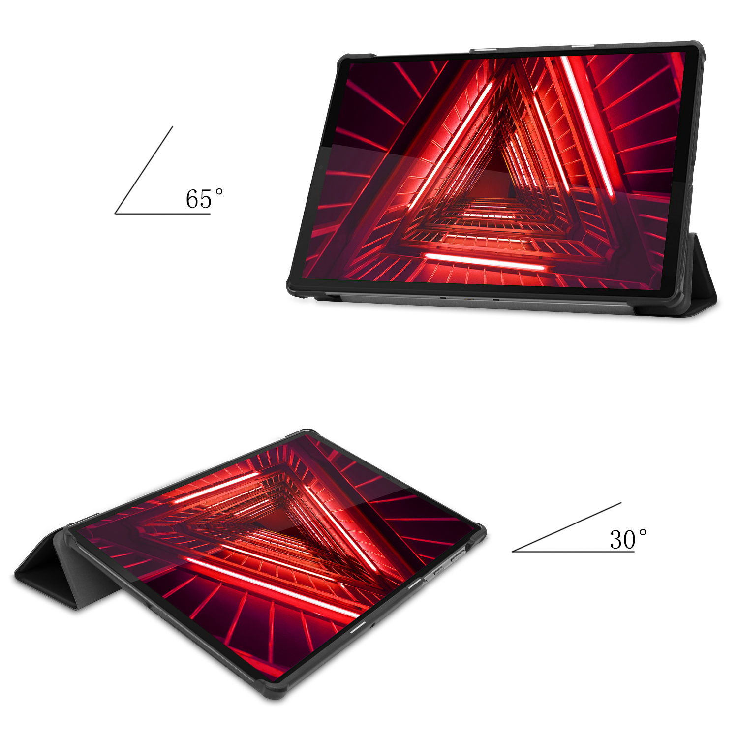 NoXx Hoesje Geschikt voor Lenovo Tab M10 FHD Plus 2nd Gen Hoesje Case Hard Cover Hoes Book Case Met Screenprotector - Zwart