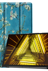 Nomfy Hoes Geschikt voor Lenovo Tab M10 FHD Plus 2nd Gen Hoes Tri-fold Tablet Hoesje Case Met Screenprotector - Hoesje Geschikt voor Lenovo Tab M10 FHD Plus (2e Gen) Hoesje Hardcover Bookcase - Bloesem